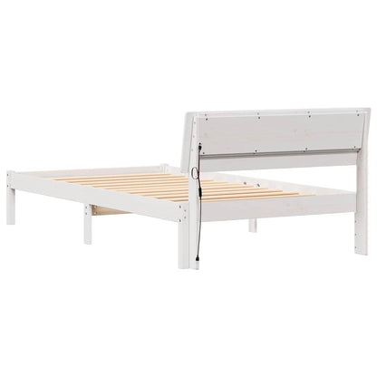 vidaXL Bed Frame with Headboard White 80 x 200 cm Solid Pine Wood