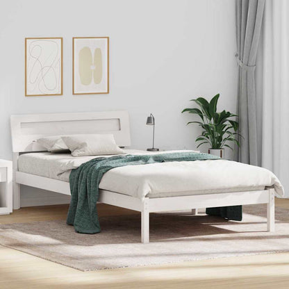 vidaXL Bed Frame with Headboard White 90 x 190 cm Solid Pine Wood