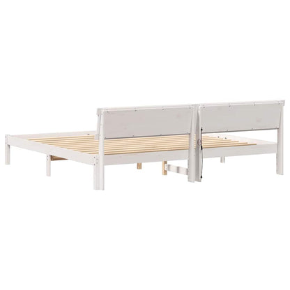 vidaXL Bed Frame with Headboard White 180 x 200 cm Solid Pine Wood