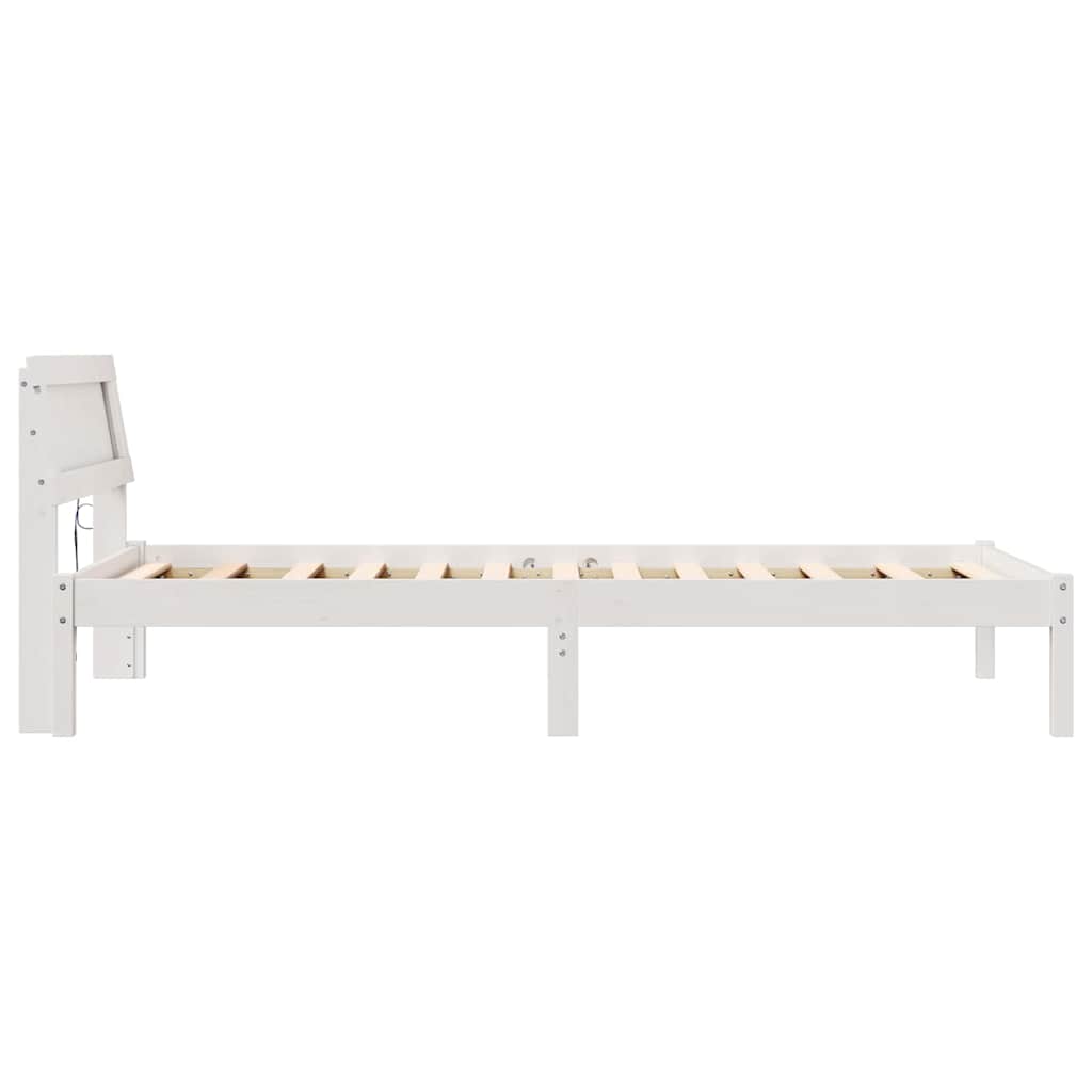 vidaXL Bed Frame with Headboard White 90 x 190 cm Solid Pine Wood