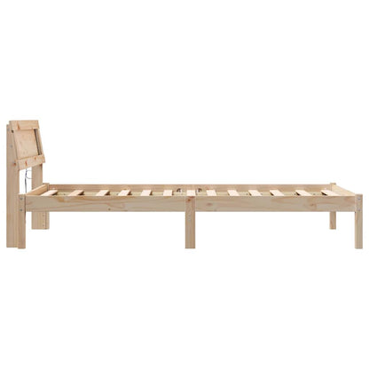 vidaXL Bed Frame with Headboard Brown 75 x 190 cm Solid Pine Wood