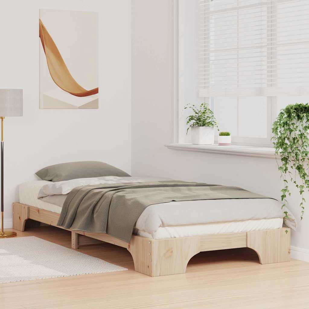 vidaXL Bed Frame Brown 80 x 210 cm Solid Pine Wood