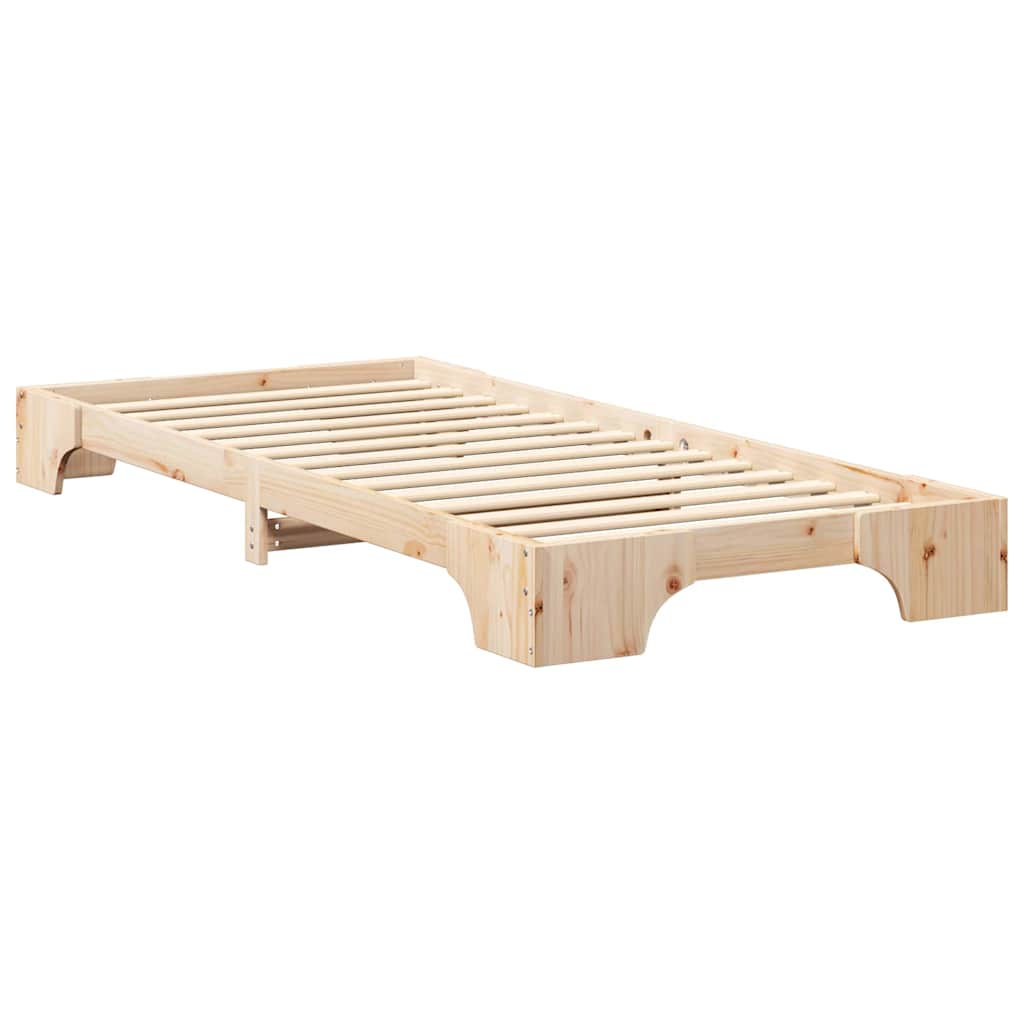 vidaXL Bed Frame Brown 80 x 210 cm Solid Pine Wood