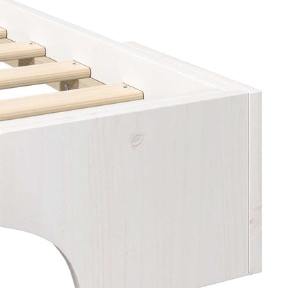 vidaXL Bed Frame White 80 x 210 cm Solid Pine Wood