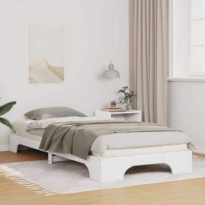 vidaXL Bed Frame White 80 x 210 cm Solid Pine Wood