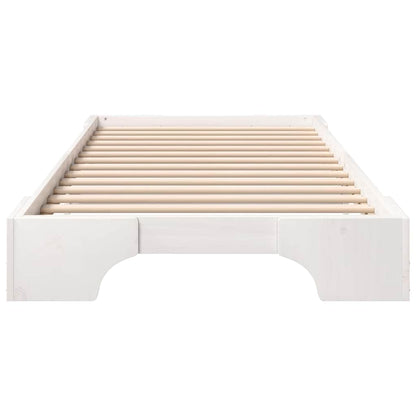 vidaXL Bed Frame White 80 x 210 cm Solid Pine Wood