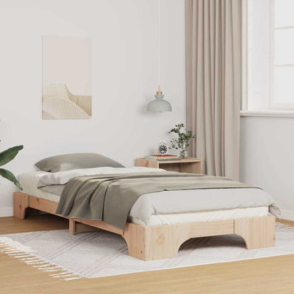vidaXL Bed Frame Brown 100 x 210 cm Solid Pine Wood