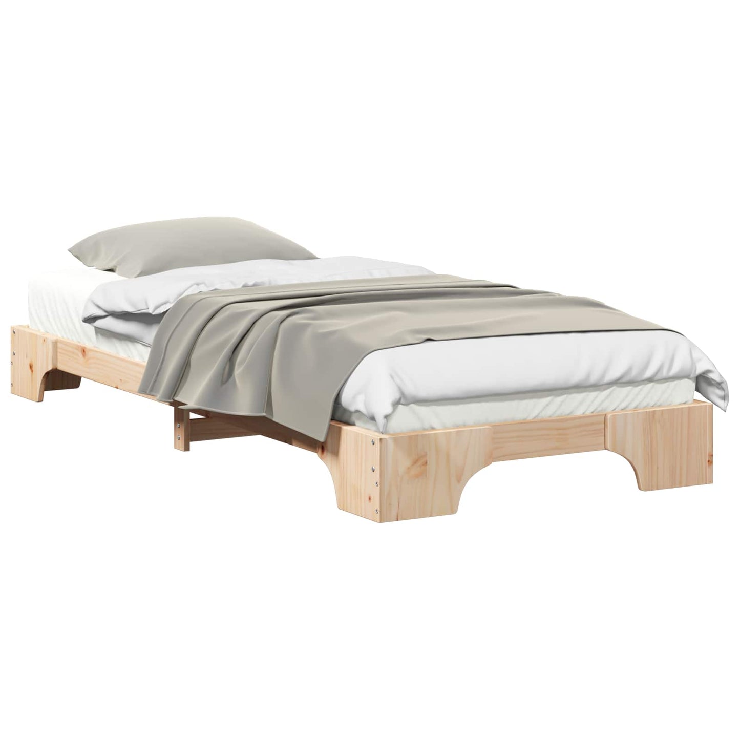 vidaXL Bed Frame Brown 100 x 210 cm Solid Pine Wood