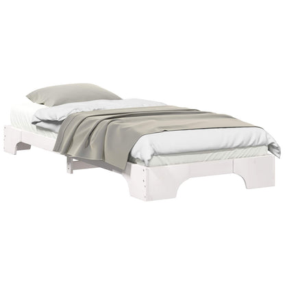 vidaXL Bed Frame White 100 x 210 cm Solid Pine Wood