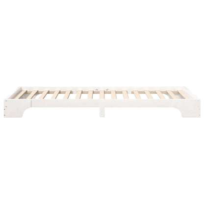 vidaXL Bed Frame White 100 x 210 cm Solid Pine Wood