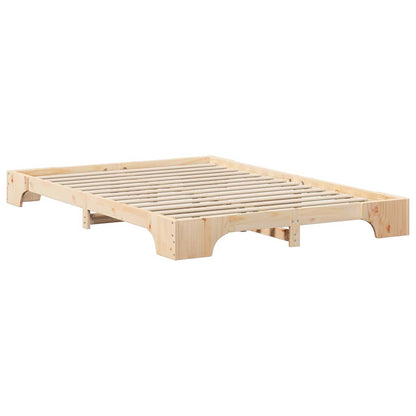 vidaXL Bed Frame Brown 140 x 210 cm Solid Pine Wood