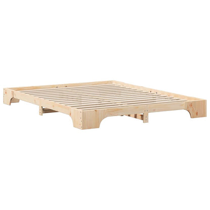 vidaXL Bed Frame Brown 160 x 210 cm Solid Pine Wood