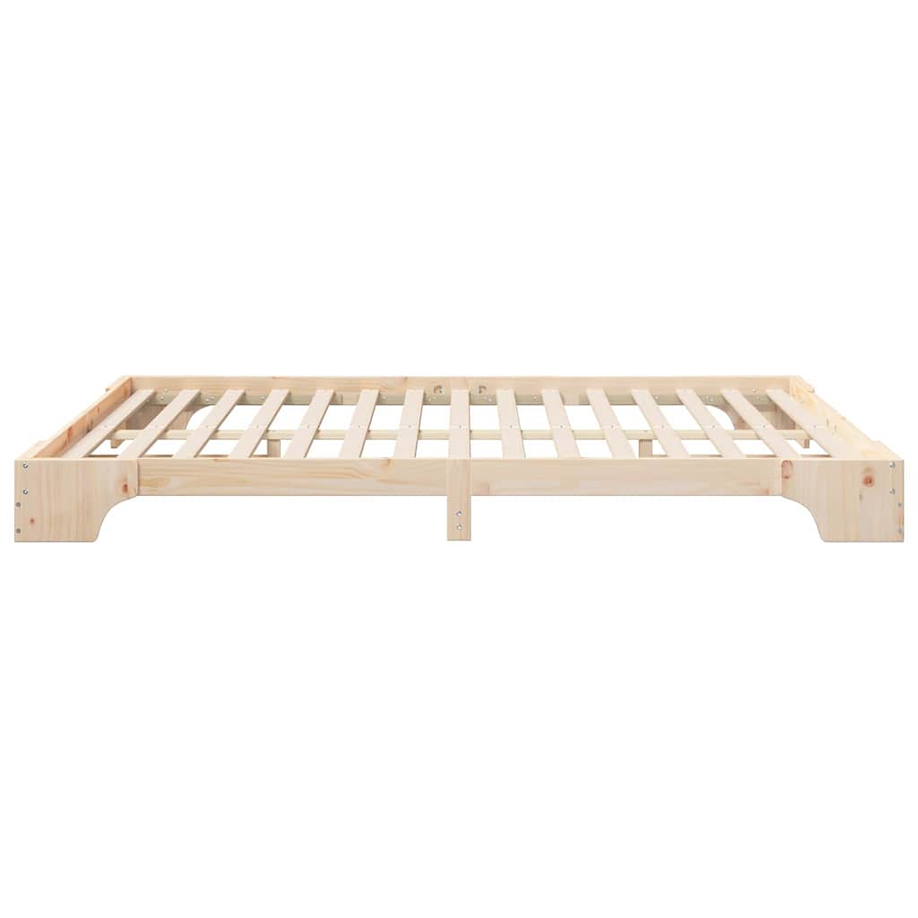 vidaXL Bed Frame Brown 160 x 210 cm Solid Pine Wood