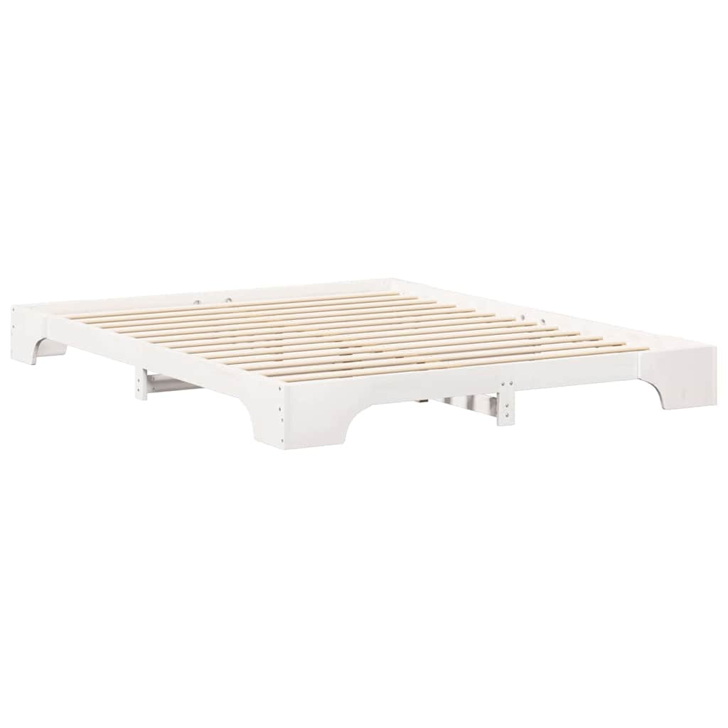 vidaXL Bed Frame White 160 x 210 cm Solid Pine Wood