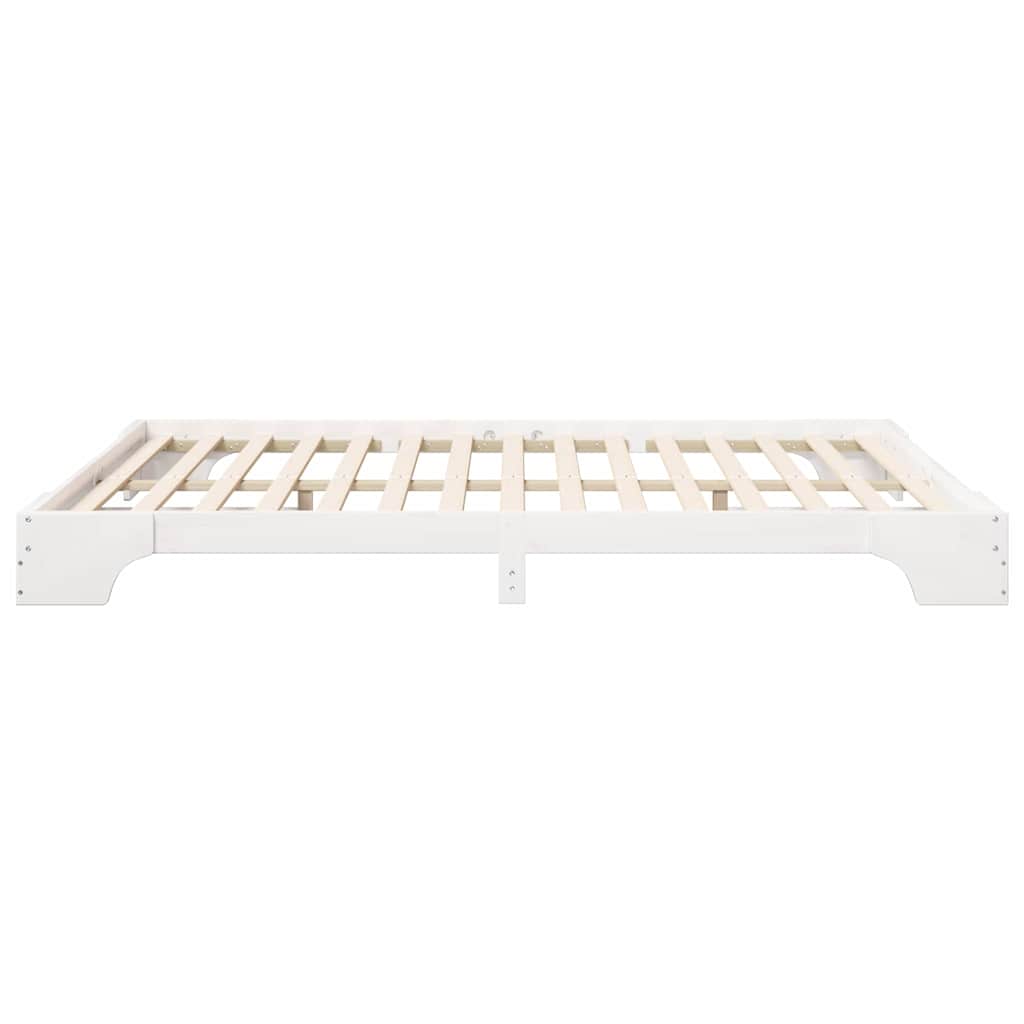 vidaXL Bed Frame White 160 x 210 cm Solid Pine Wood