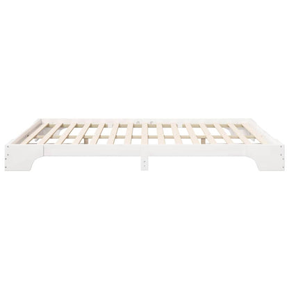 vidaXL Bed Frame White 160 x 210 cm Solid Pine Wood