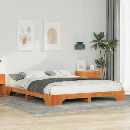 vidaXL Bed Frame Brown 160 x 210 cm Solid Pine Wood
