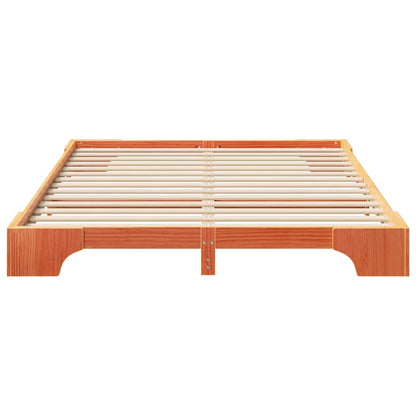 vidaXL Bed Frame Brown 160 x 210 cm Solid Pine Wood