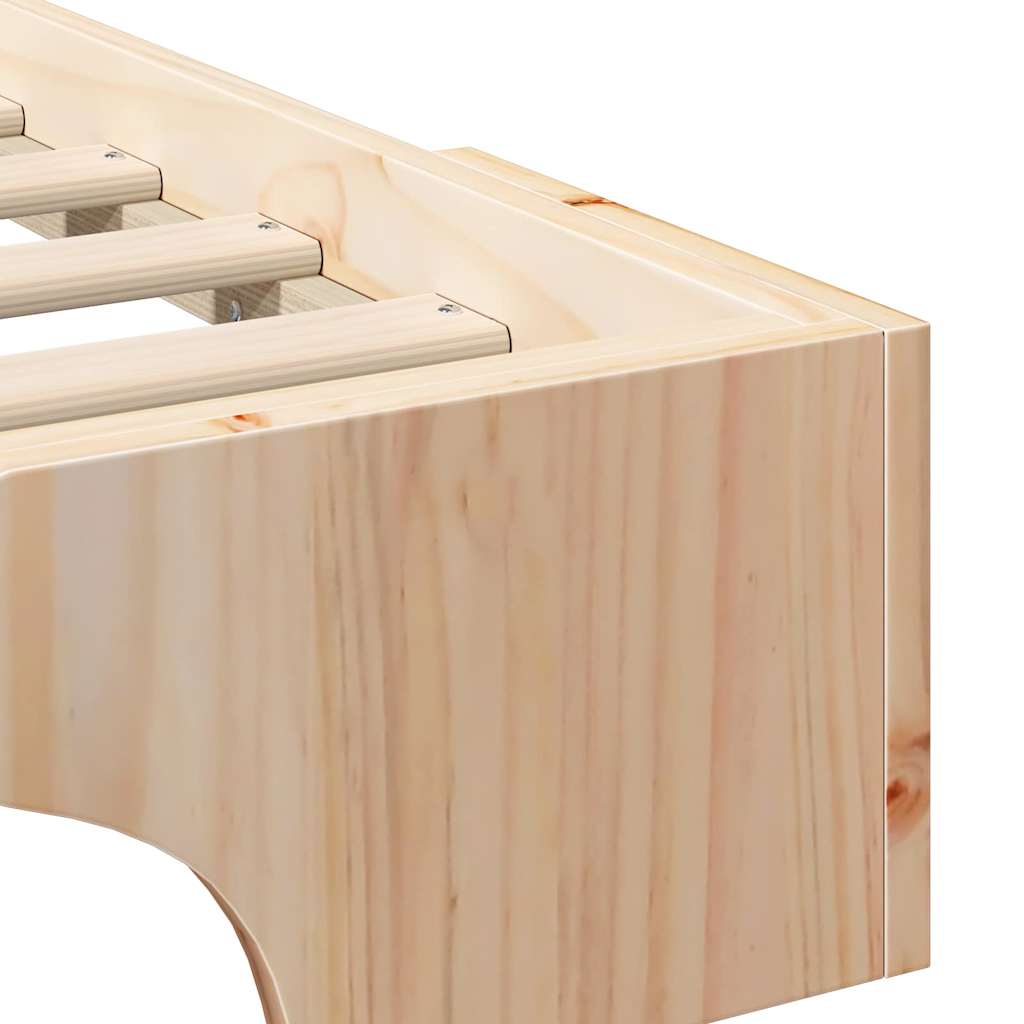 vidaXL Bed Frame Brown 180 x 210 cm Solid Pine Wood