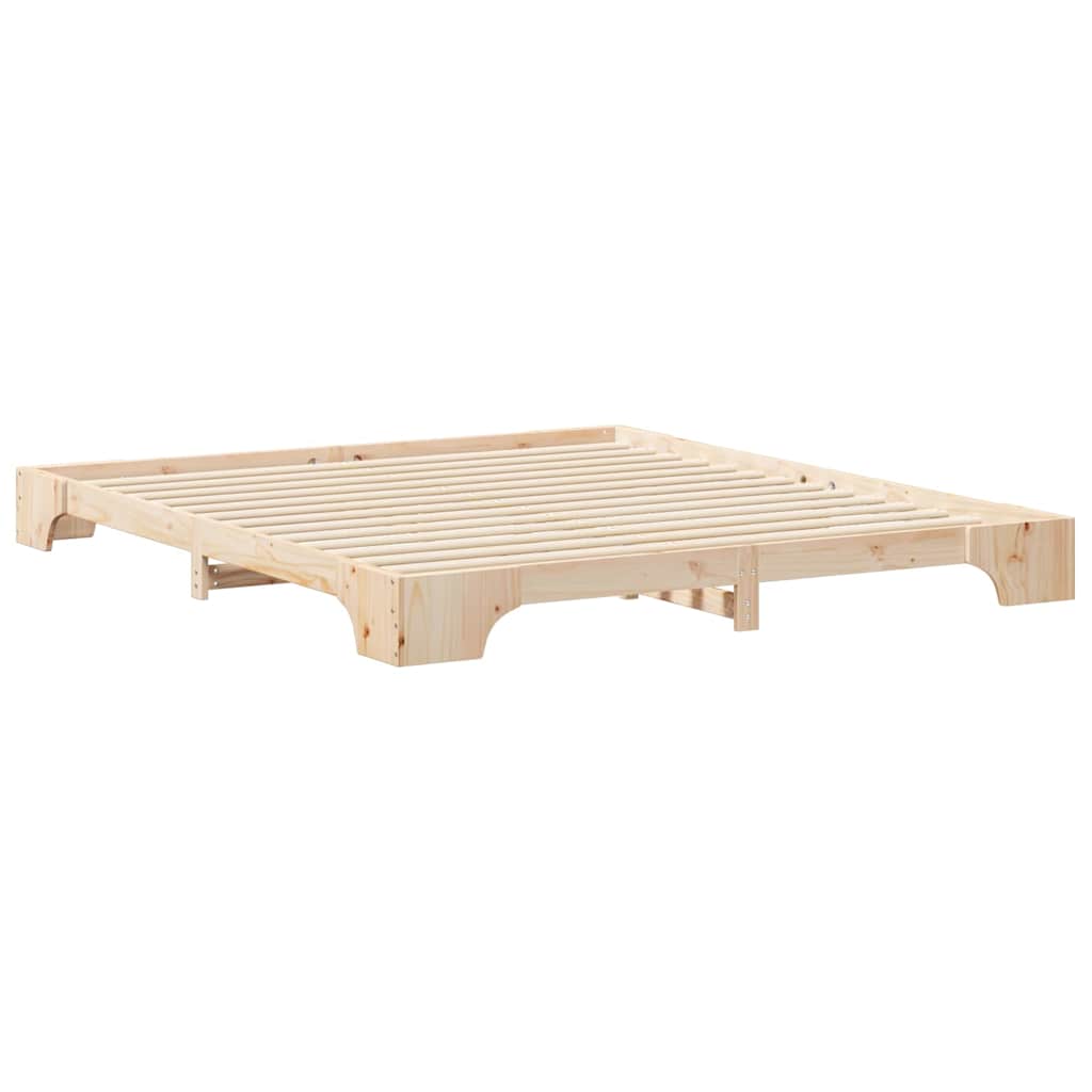 vidaXL Bed Frame Brown 180 x 210 cm Solid Pine Wood