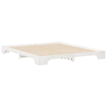 vidaXL Bed Frame White 180 x 210 cm Solid Pine Wood