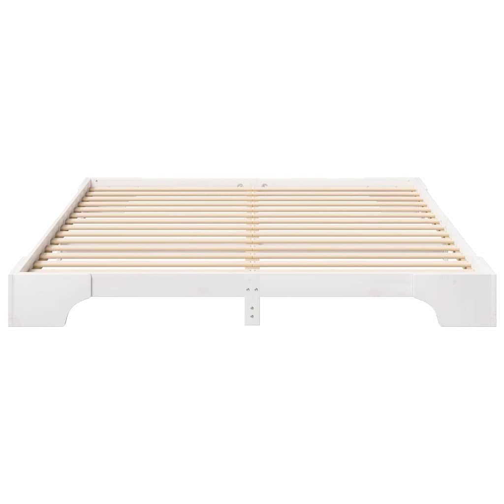 vidaXL Bed Frame White 180 x 210 cm Solid Pine Wood
