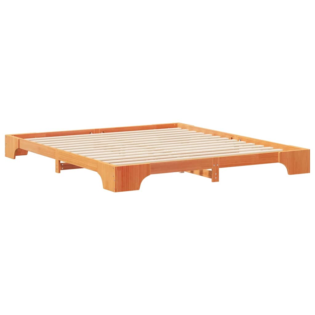 vidaXL Bed Frame Brown 180 x 210 cm Solid Pine Wood