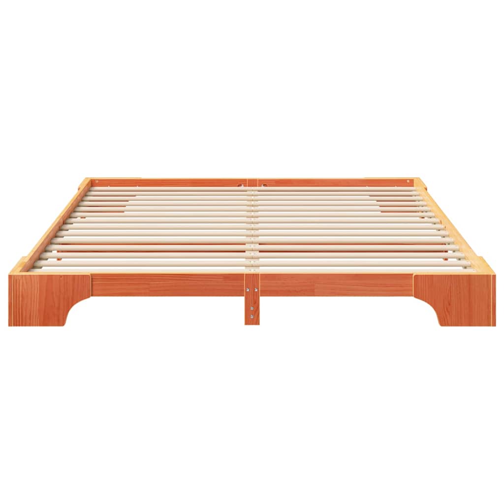 vidaXL Bed Frame Brown 180 x 210 cm Solid Pine Wood
