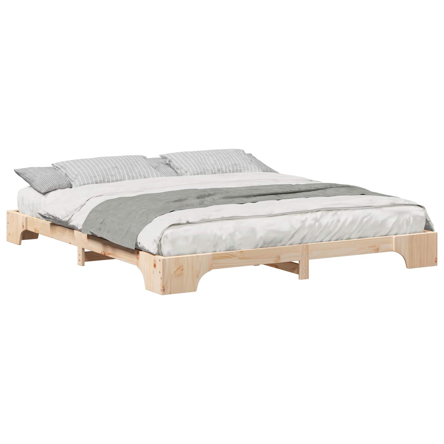 vidaXL Bed Frame Brown 200 x 210 cm Solid Pine Wood