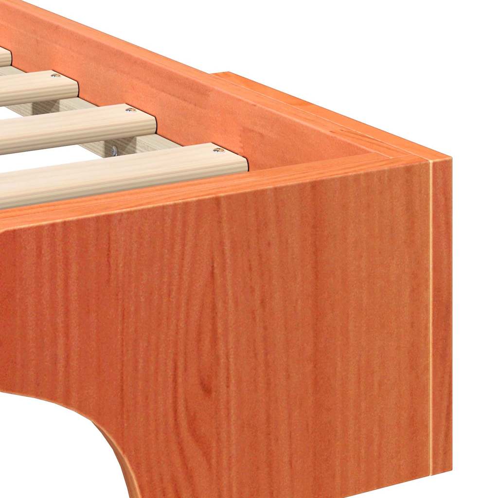 vidaXL Bed Frame Brown 200 x 210 cm Solid Pine Wood