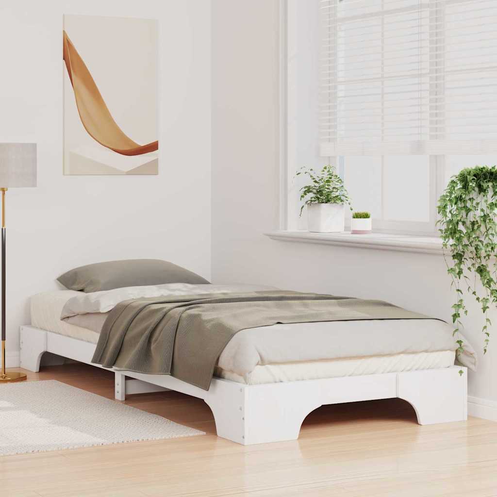 vidaXL Bed Frame White 80 x 220 cm Solid Pine Wood