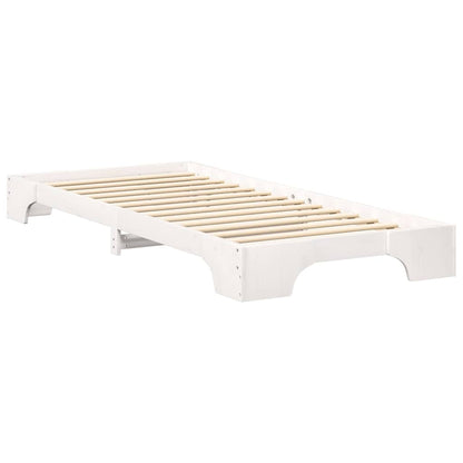 vidaXL Bed Frame White 80 x 220 cm Solid Pine Wood