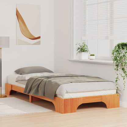 vidaXL Bed Frame Brown 80 x 220 cm Solid Pine Wood
