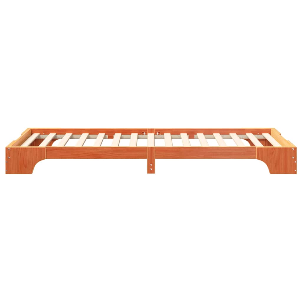 vidaXL Bed Frame Brown 80 x 220 cm Solid Pine Wood