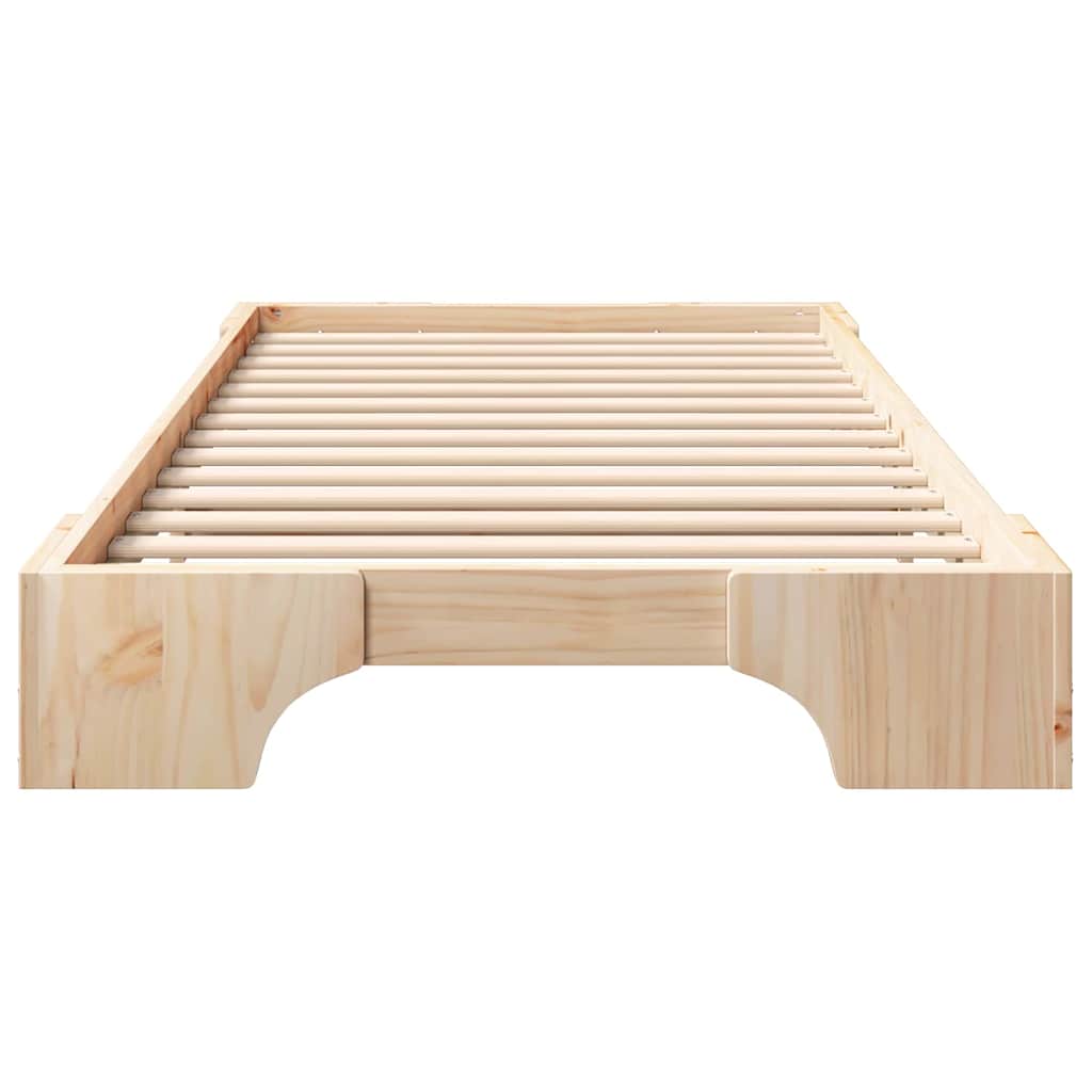 vidaXL Bed Frame Brown 90 x 220 cm Solid Pine Wood