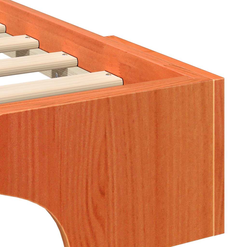 vidaXL Bed Frame Brown 90 x 220 cm Solid Pine Wood