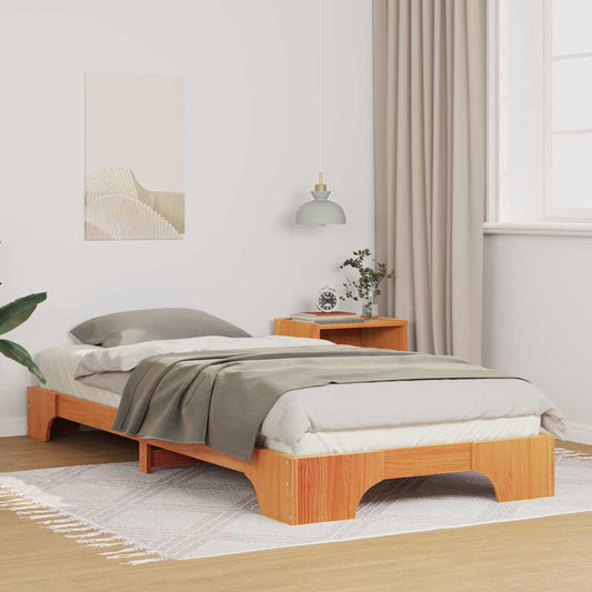 vidaXL Bed Frame Brown 90 x 220 cm Solid Pine Wood