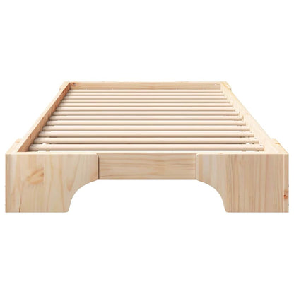 vidaXL Bed Frame Brown 100 x 220 cm Solid Pine Wood