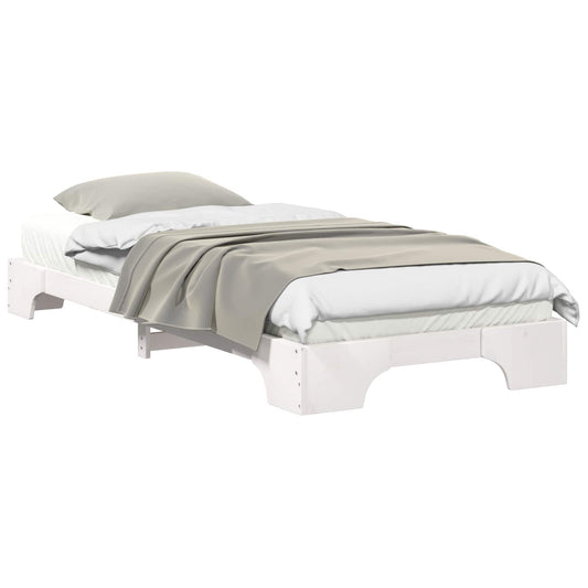 vidaXL Bed Frame White 100 x 220 cm Solid Pine Wood