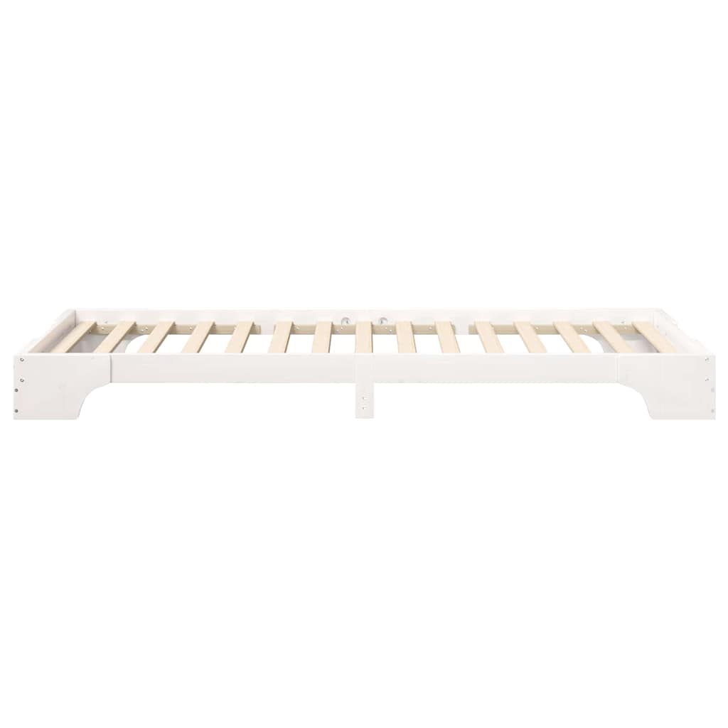 vidaXL Bed Frame White 100 x 220 cm Solid Pine Wood