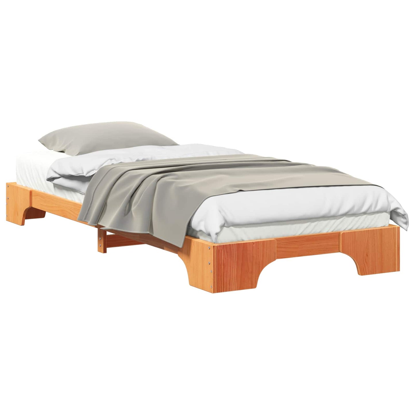 vidaXL Bed Frame Brown 100 x 220 cm Solid Pine Wood