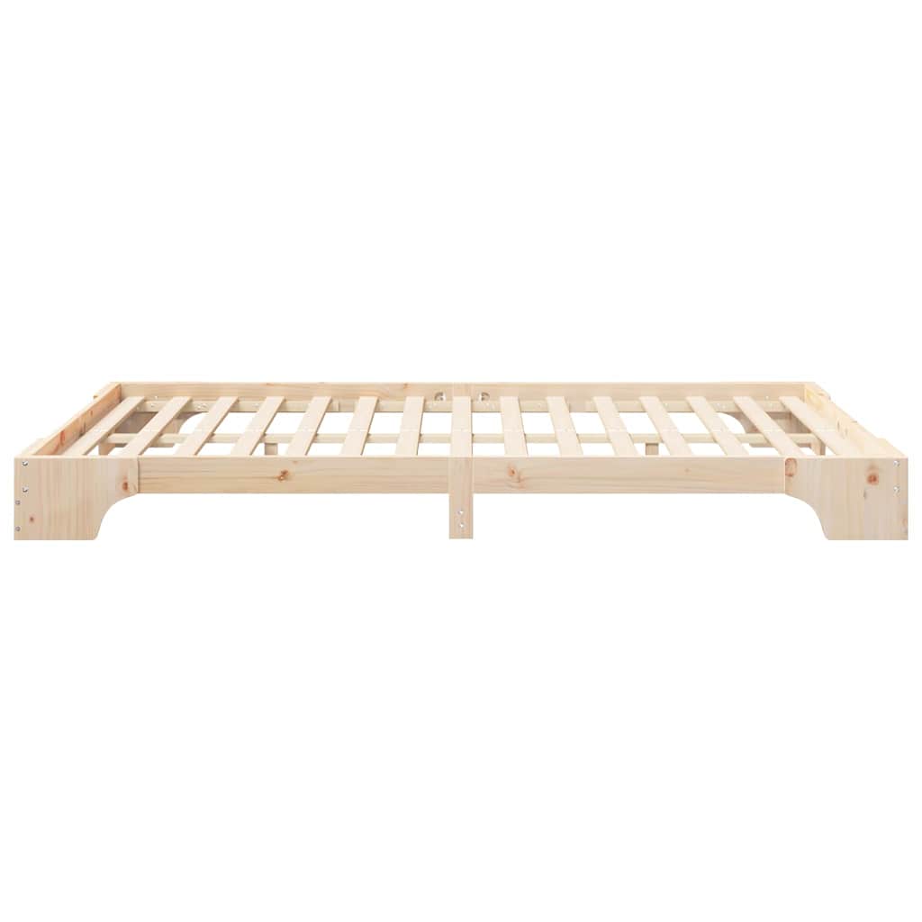 vidaXL Bed Frame Brown 140 x 220 cm Solid Pine Wood
