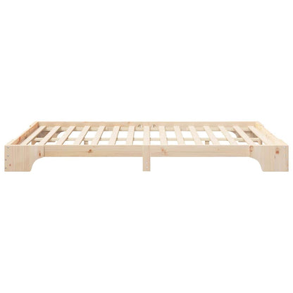 vidaXL Bed Frame Brown 140 x 220 cm Solid Pine Wood