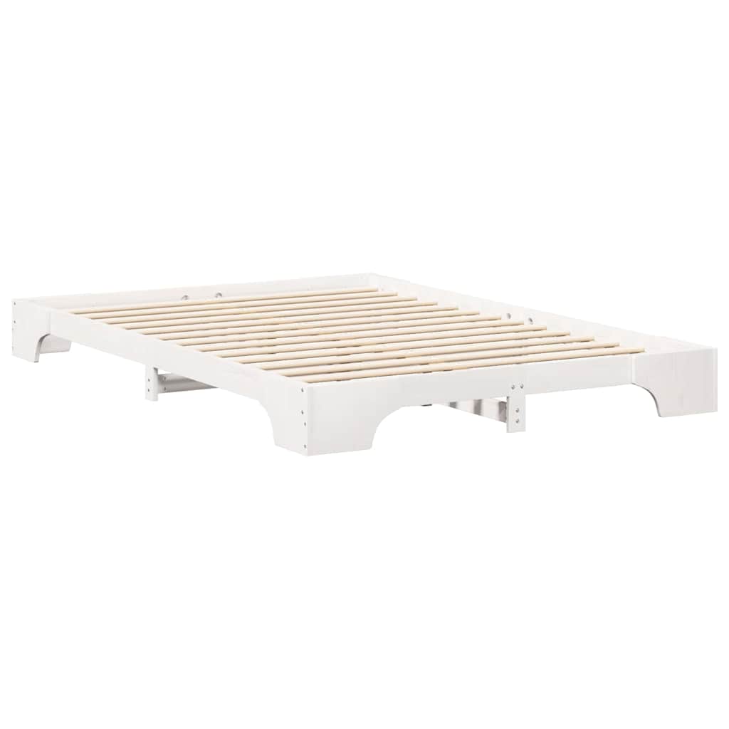 vidaXL Bed Frame White 140 x 220 cm Solid Pine Wood