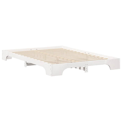vidaXL Bed Frame White 140 x 220 cm Solid Pine Wood