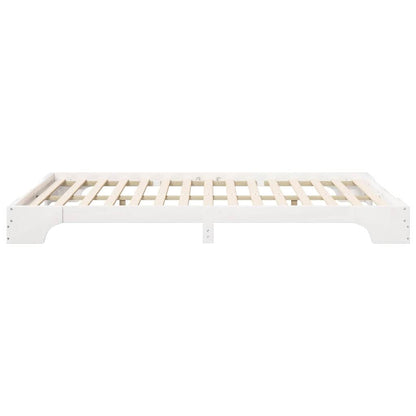 vidaXL Bed Frame White 140 x 220 cm Solid Pine Wood