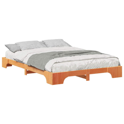 vidaXL Bed Frame Brown 140 x 220 cm Solid Pine Wood