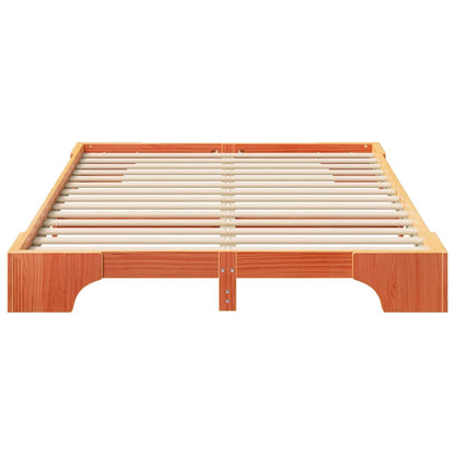 vidaXL Bed Frame Brown 140 x 220 cm Solid Pine Wood