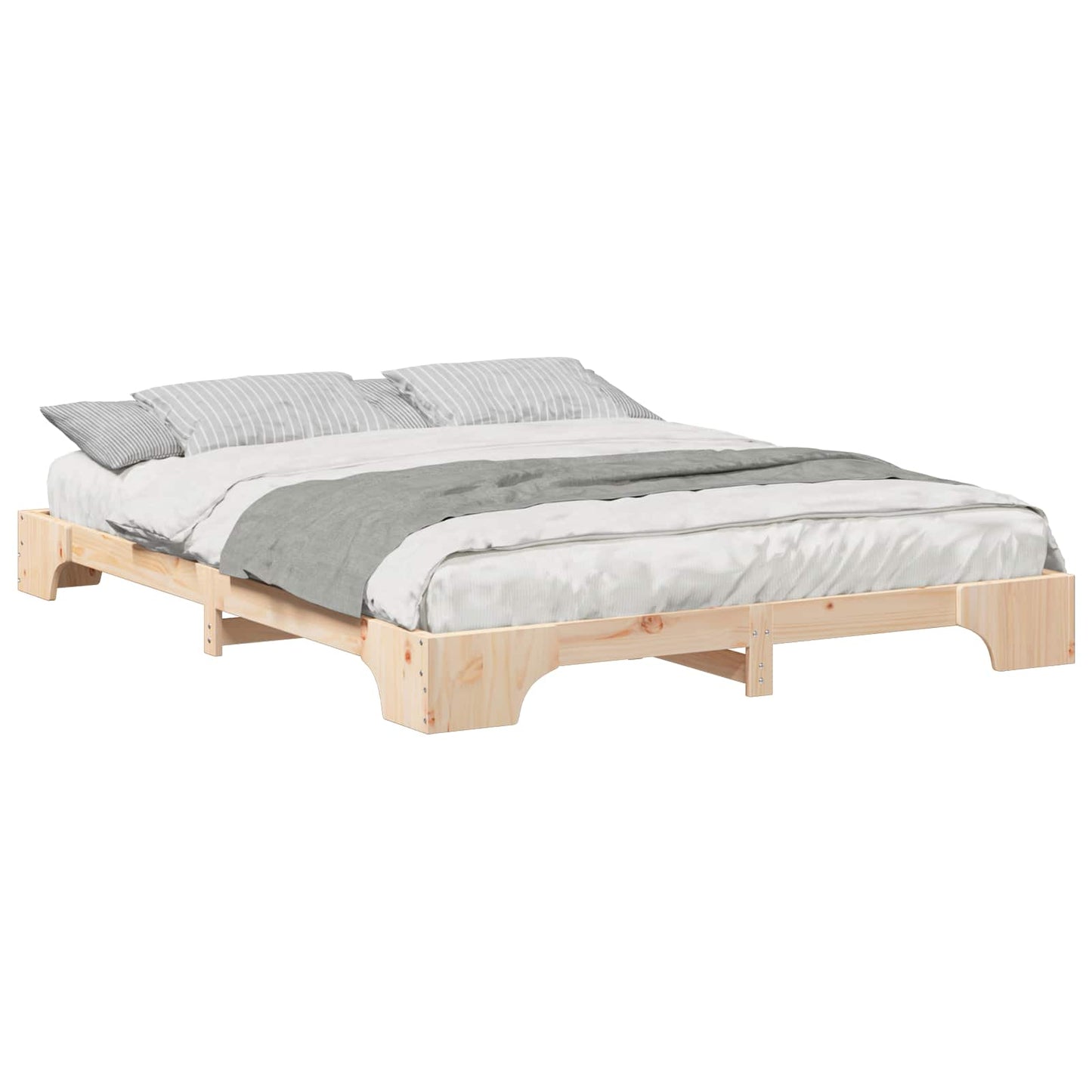 vidaXL Bed Frame Brown 160 x 220 cm Solid Pine Wood