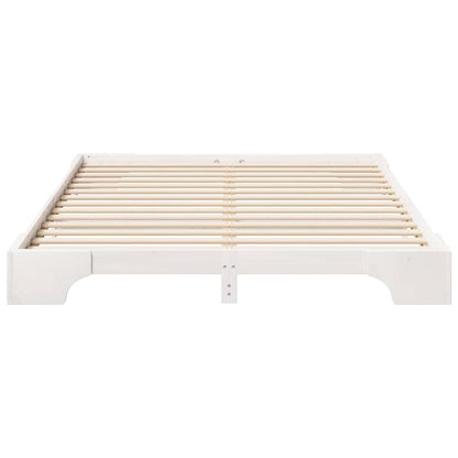 vidaXL Bed Frame White 160 x 220 cm Solid Pine Wood